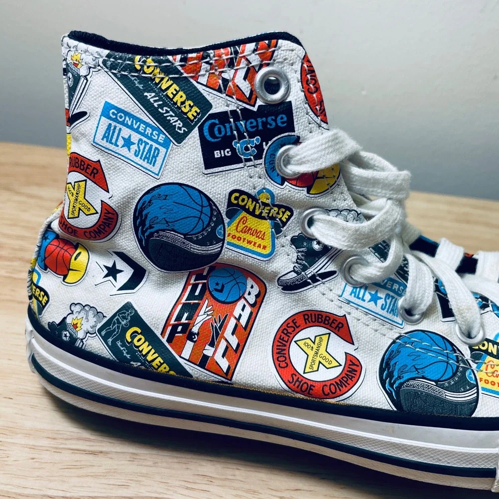 Converse Chuck Taylor All Star High Top Sticker Collage Print Junior 3